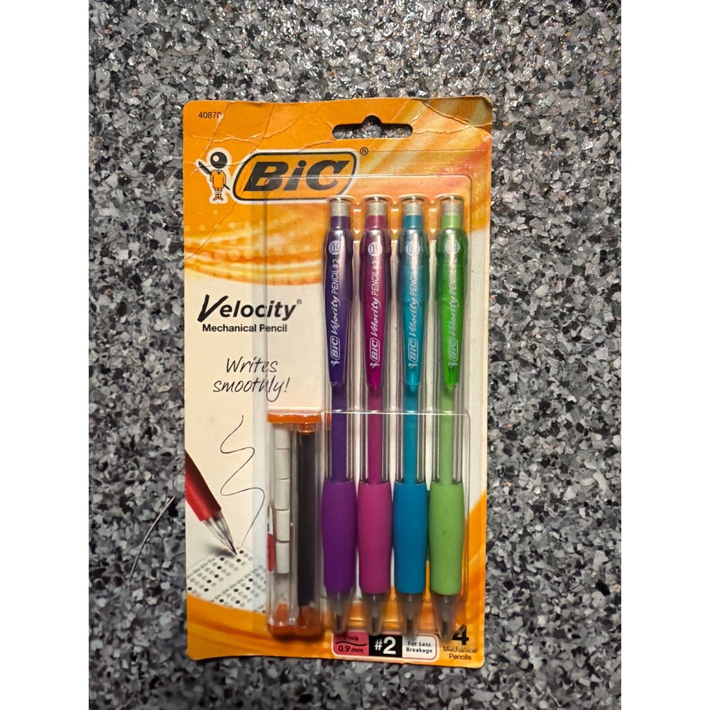 BIC Velocity Mechanical Pencil 0.9mm #2 Lead 4 Count With Refills 40870